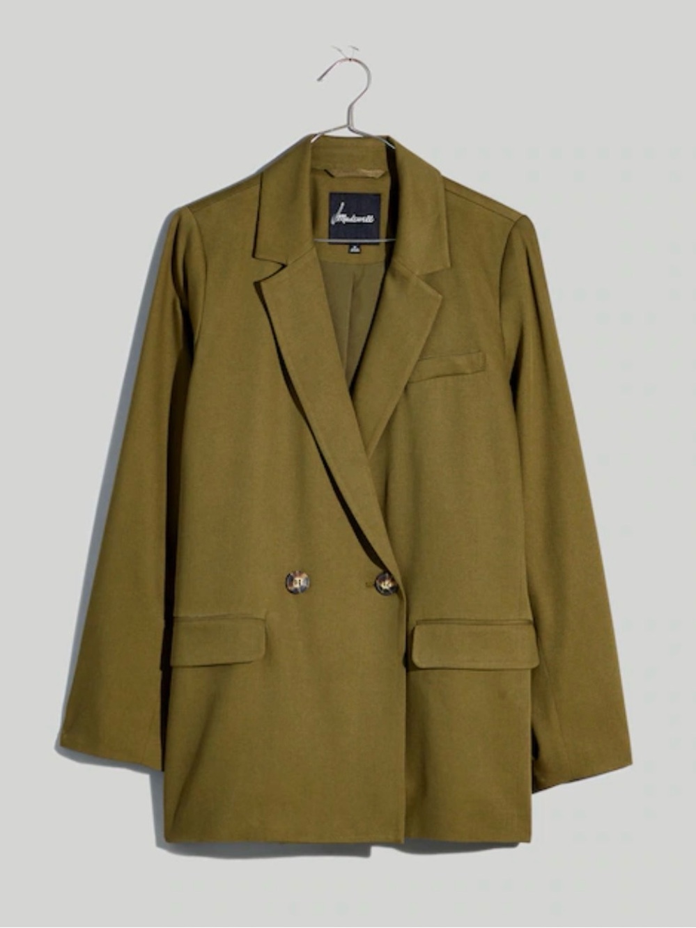 NWT Madewell Drapeweave Caldwell Double-Breasted Blazer in Kale size S